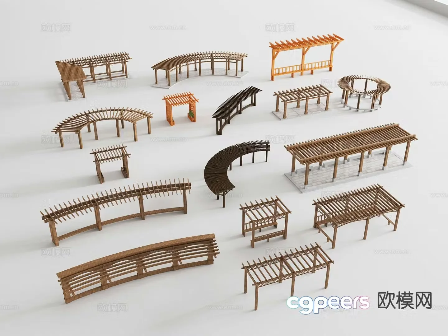 Flower rack curved gallery rack vine rack grape rack 3D model