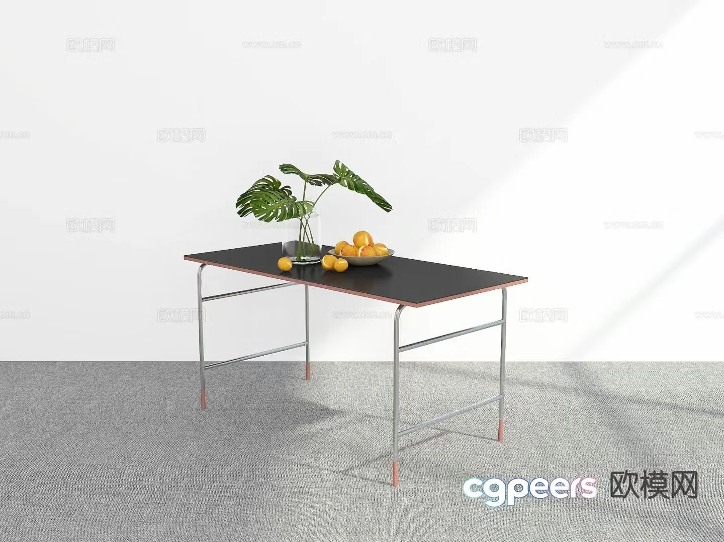 Modern simple dining table 3d model