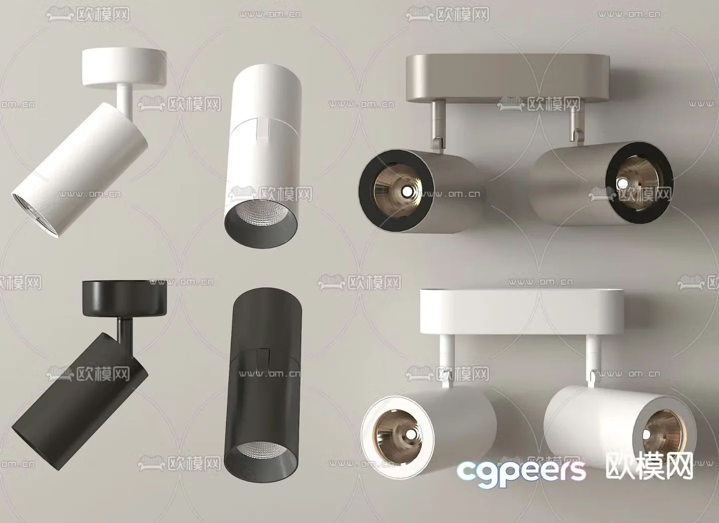 Surface-mounted downlight spotlight magnetic lamp 3D model