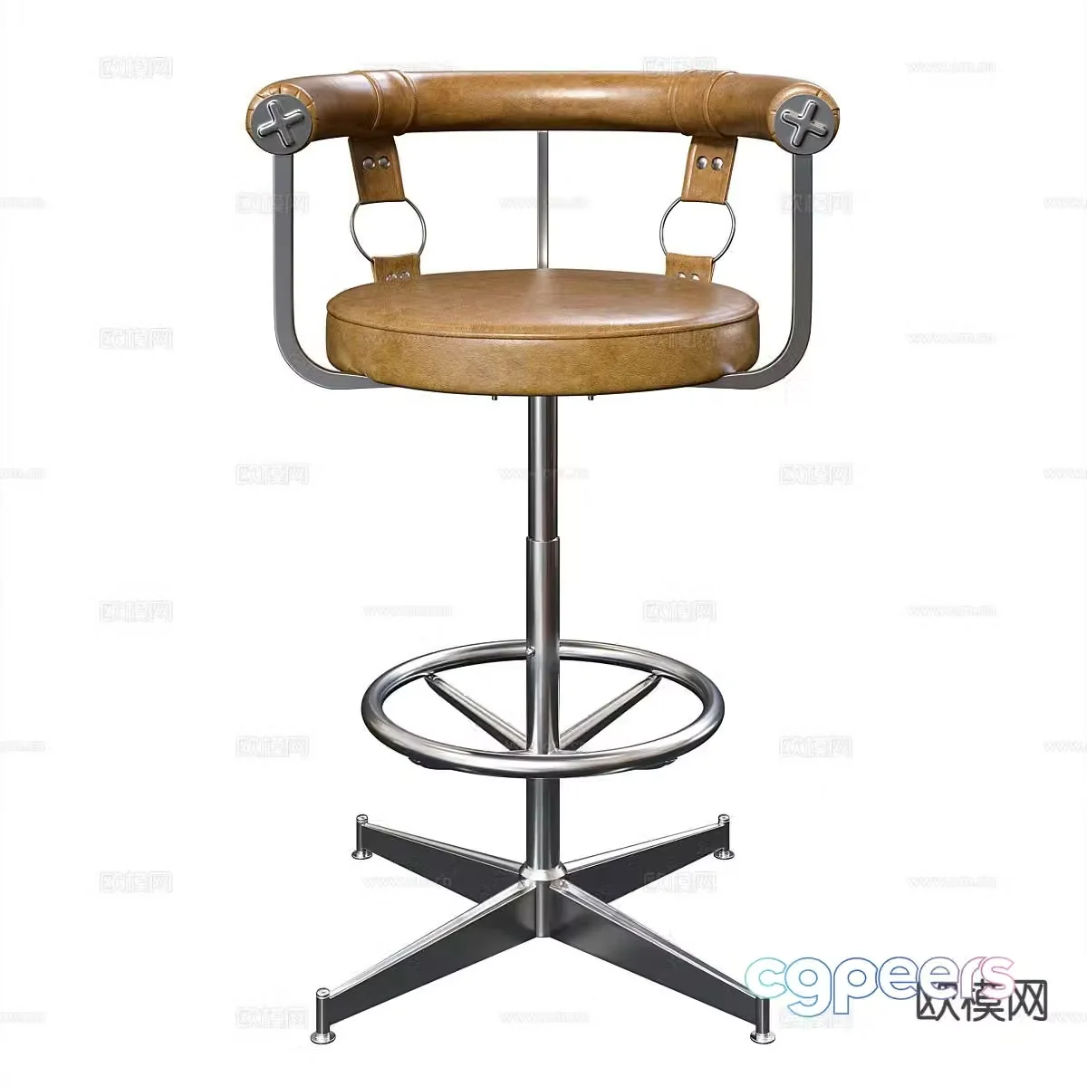 Medieval style bar stool 3d model