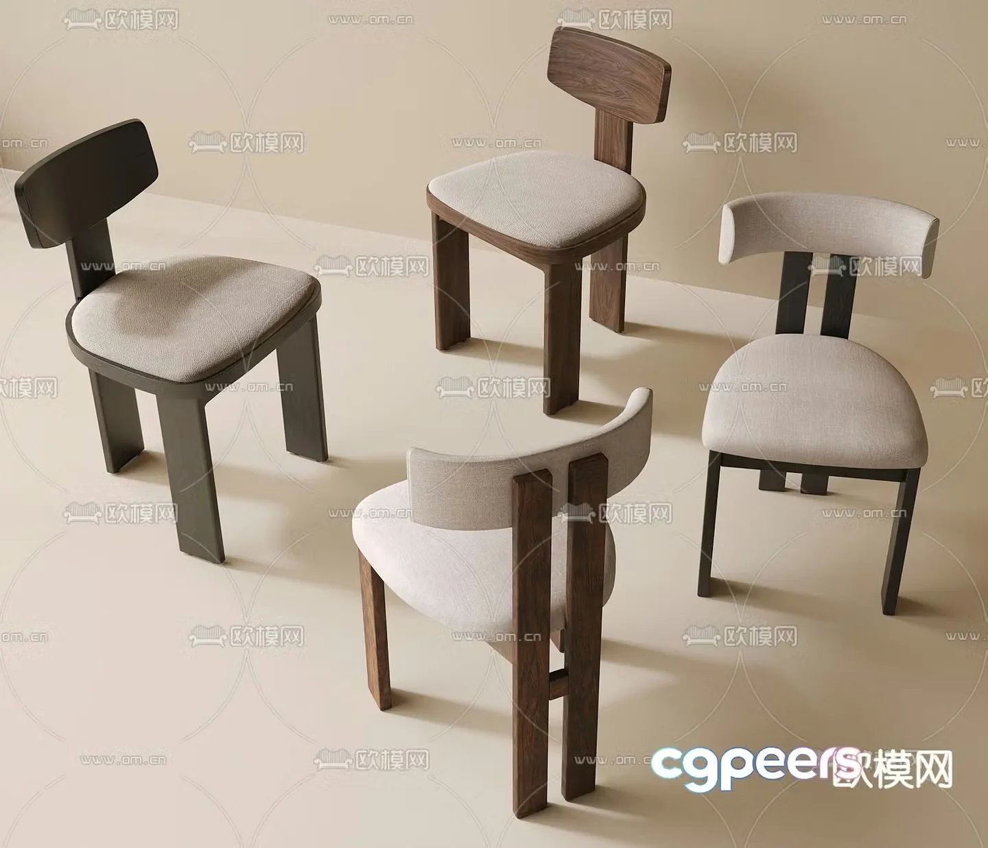 Medieval style chair dining chair 3d model