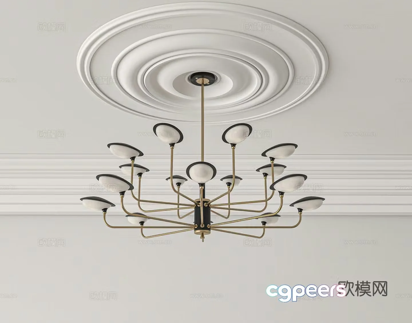 Modern minimalist chandelier 3d model