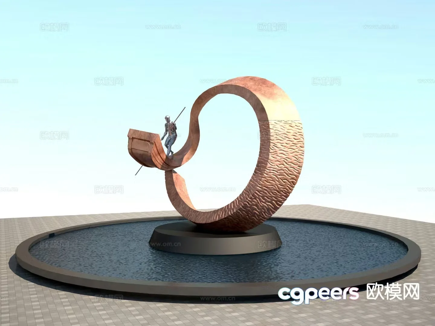 Fisherman sculpture 3d model