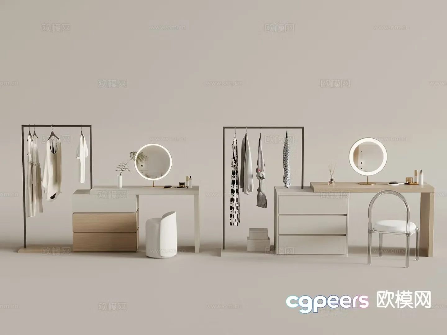 Dressing table hanger spliced ​​dressing table 3d model