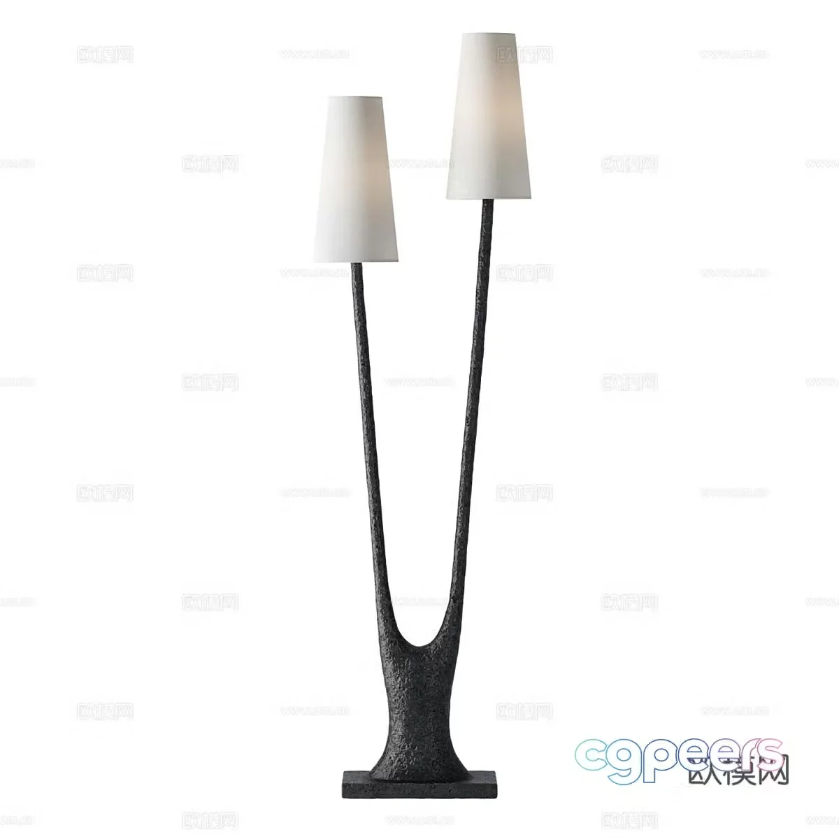 New Chinese style Wasabi double-headed floor lamp 3D model