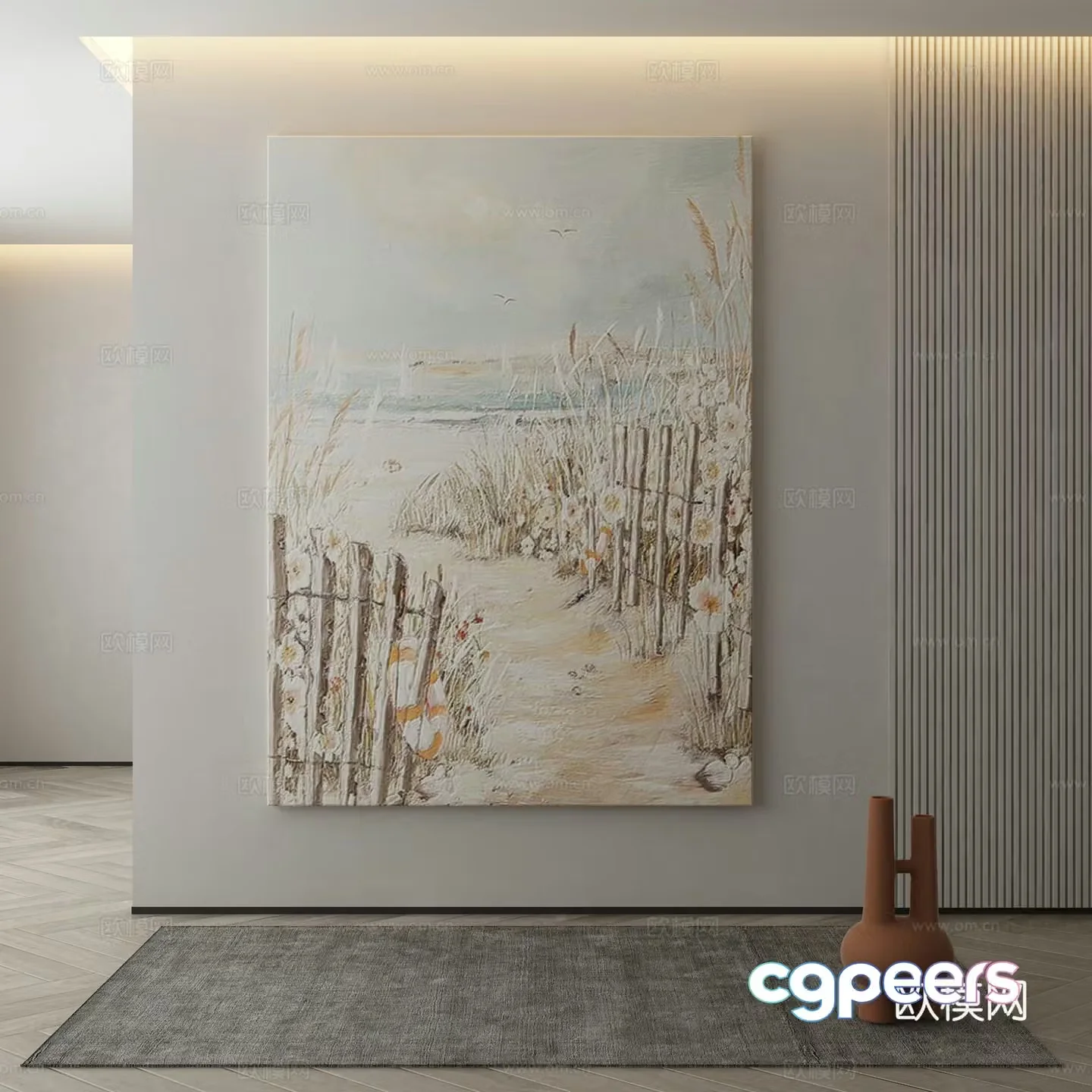 Modern Wasabi Hanging Painting Oil Painting 3D Model