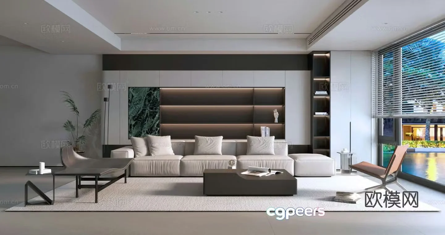 Modern living room 3d model