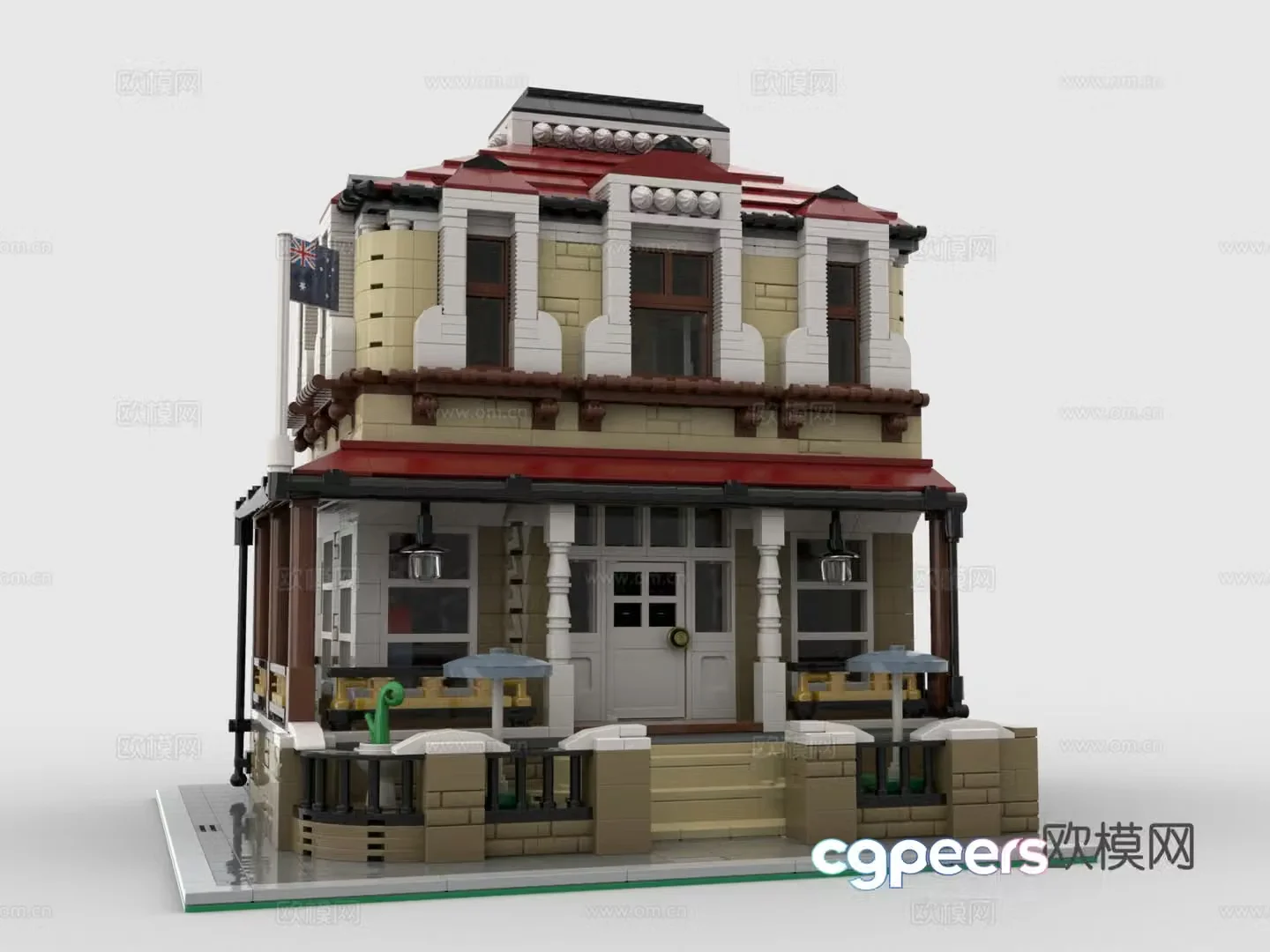 LEGO LEGO Toy Building Blocks Building House Villa Shop Bar 3d Model