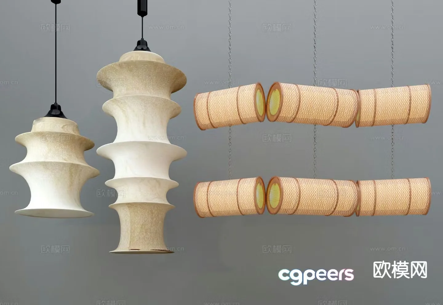 New Chinese style chandelier 3d model
