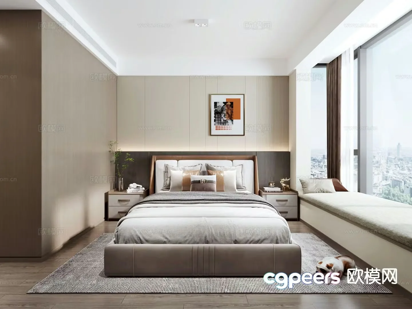 Modern bedroom master bedroom 3d model