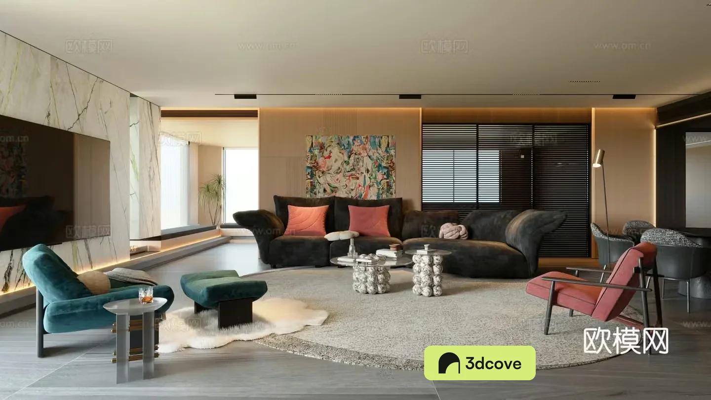 Italian minimalist living room horizontal hall sofa combination modern minimalist living room large flat living room