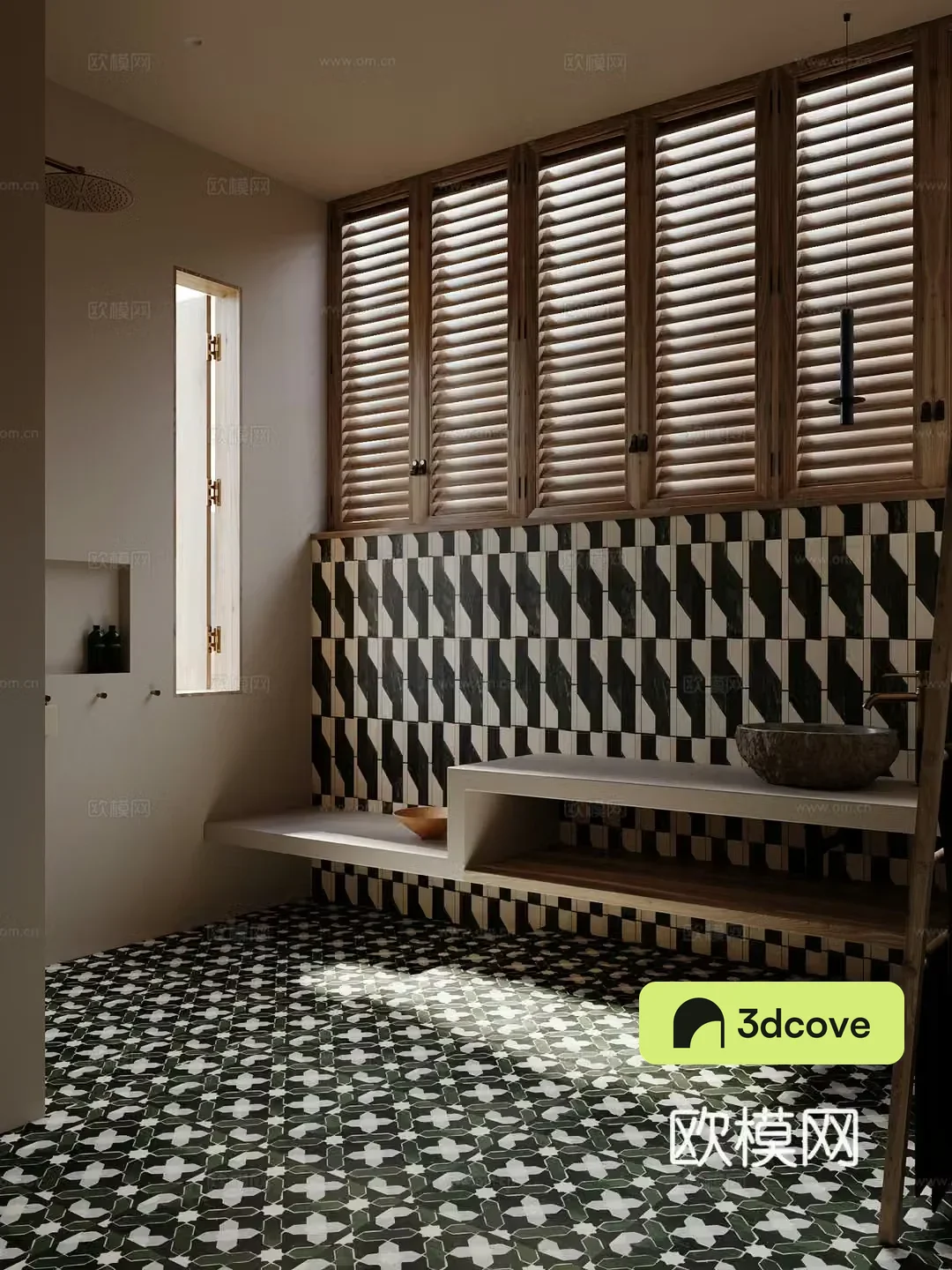 Middle-aged bathroom 3D model