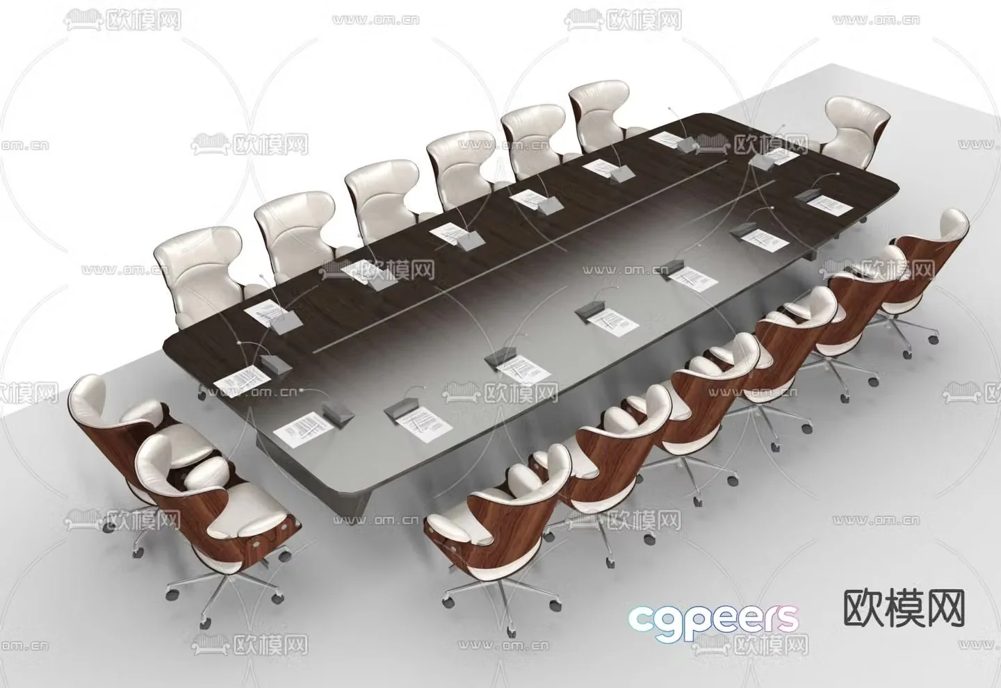 Conference tables and chairs 3d model
