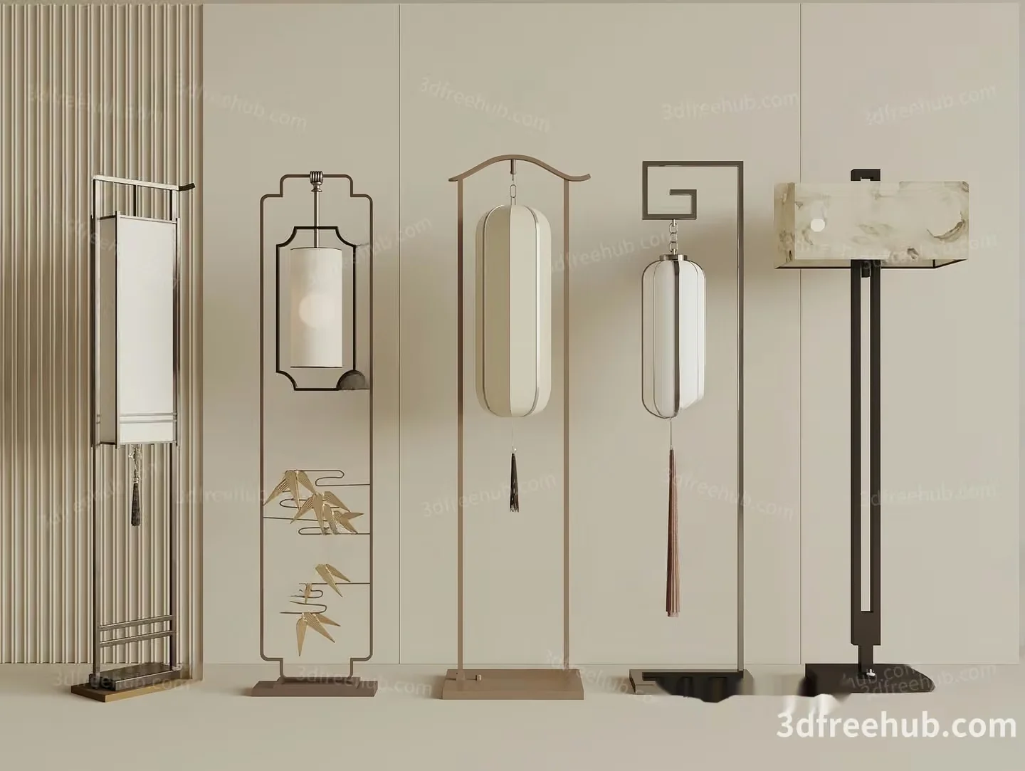 A Collection Of Wind Chimes 3D Model – 19281 – VRAY Render