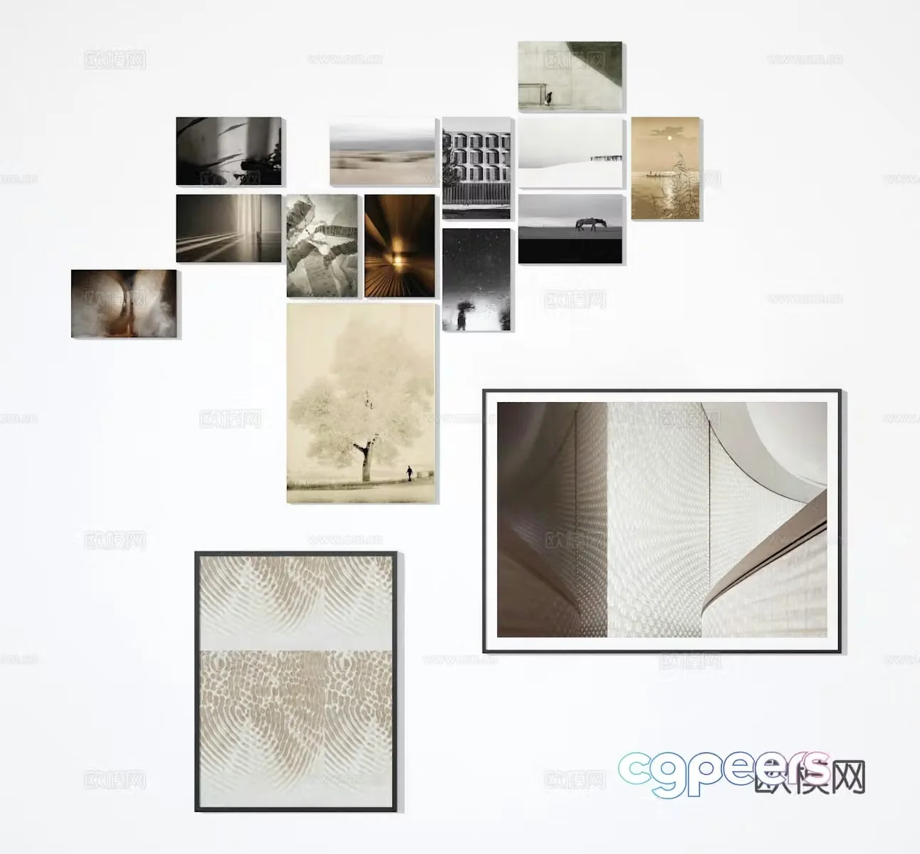 Decorative painting retro painting art painting hanging painting 3d model