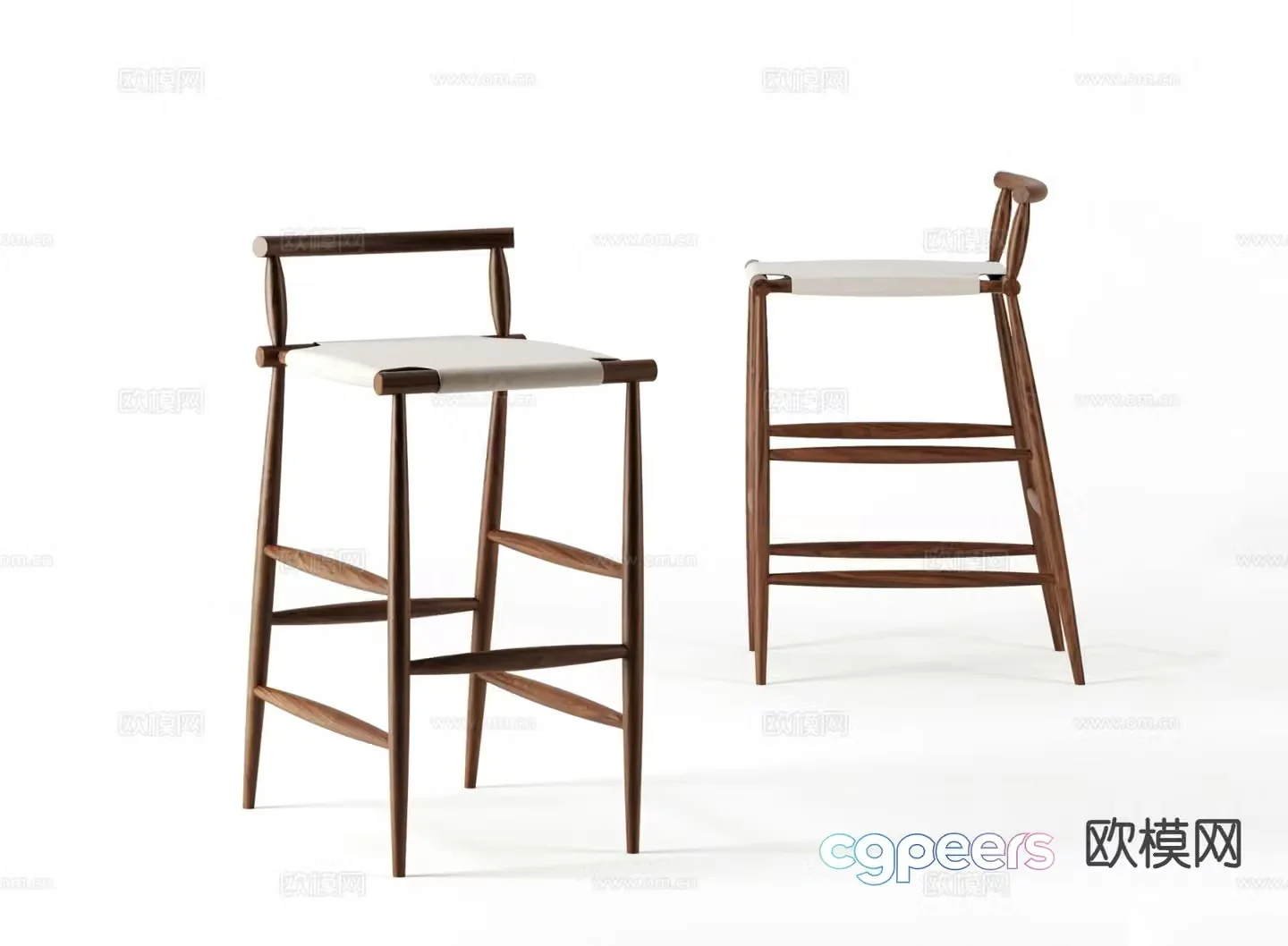 New Chinese style bar stool bar stool bar stool 3d model