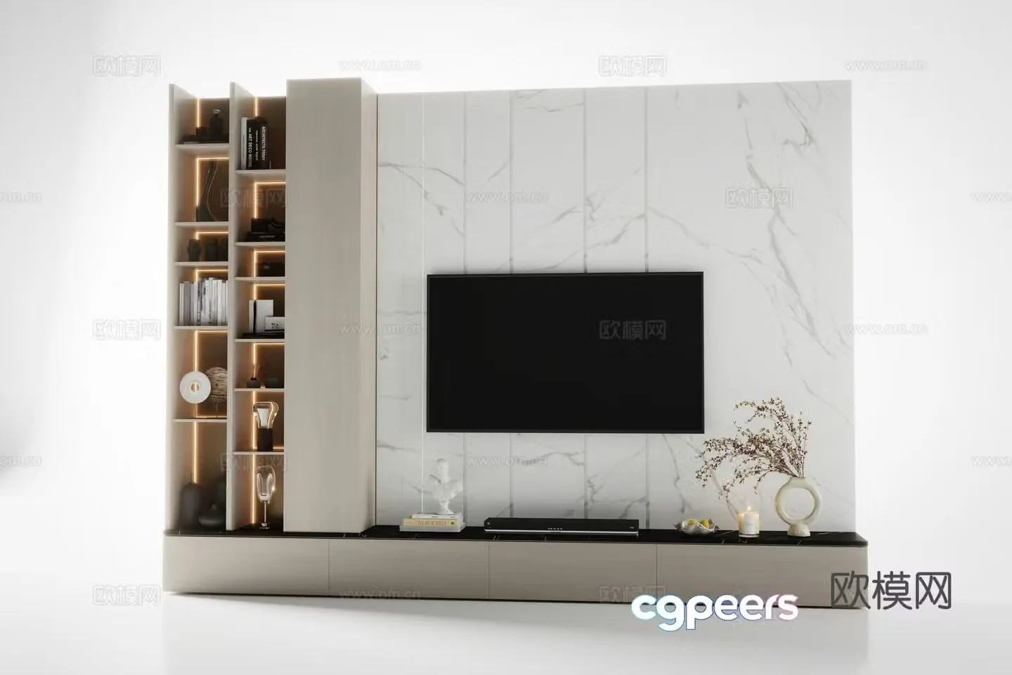 TV background wall sofa background wall 3d model