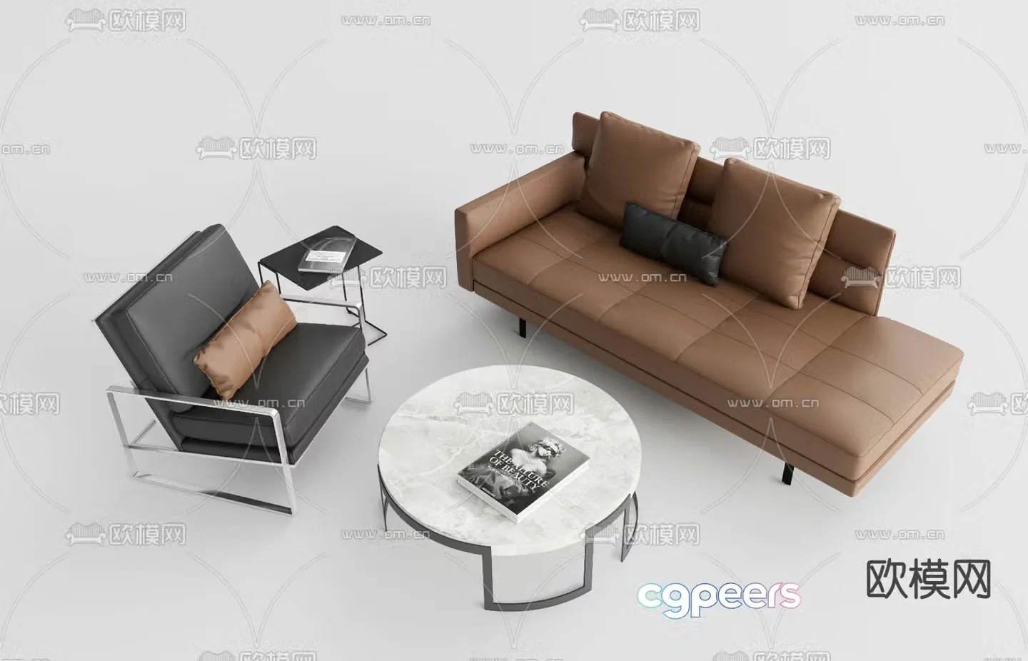 Modern office leisure sofa 3d model