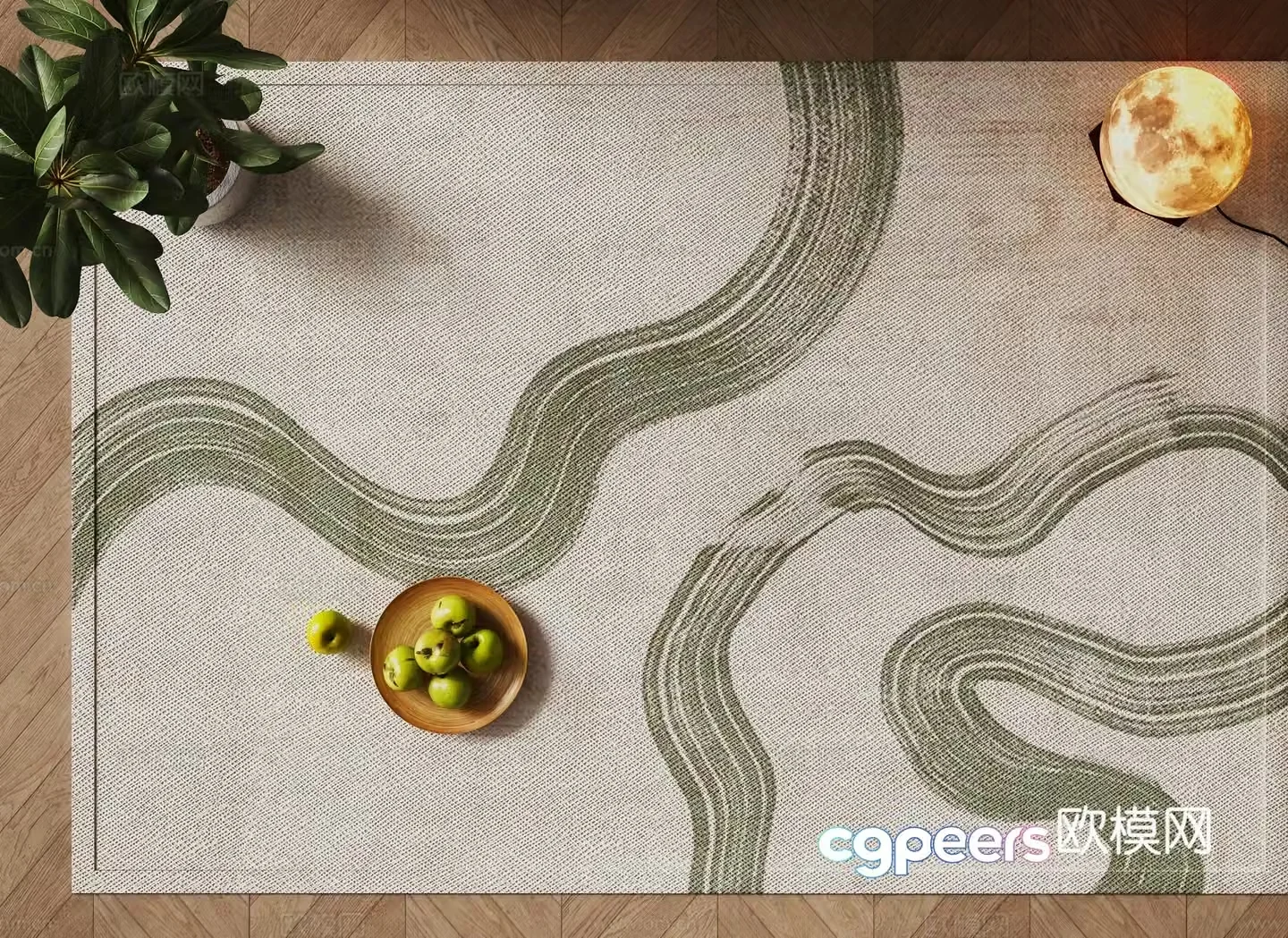 Modern square carpet 3d model