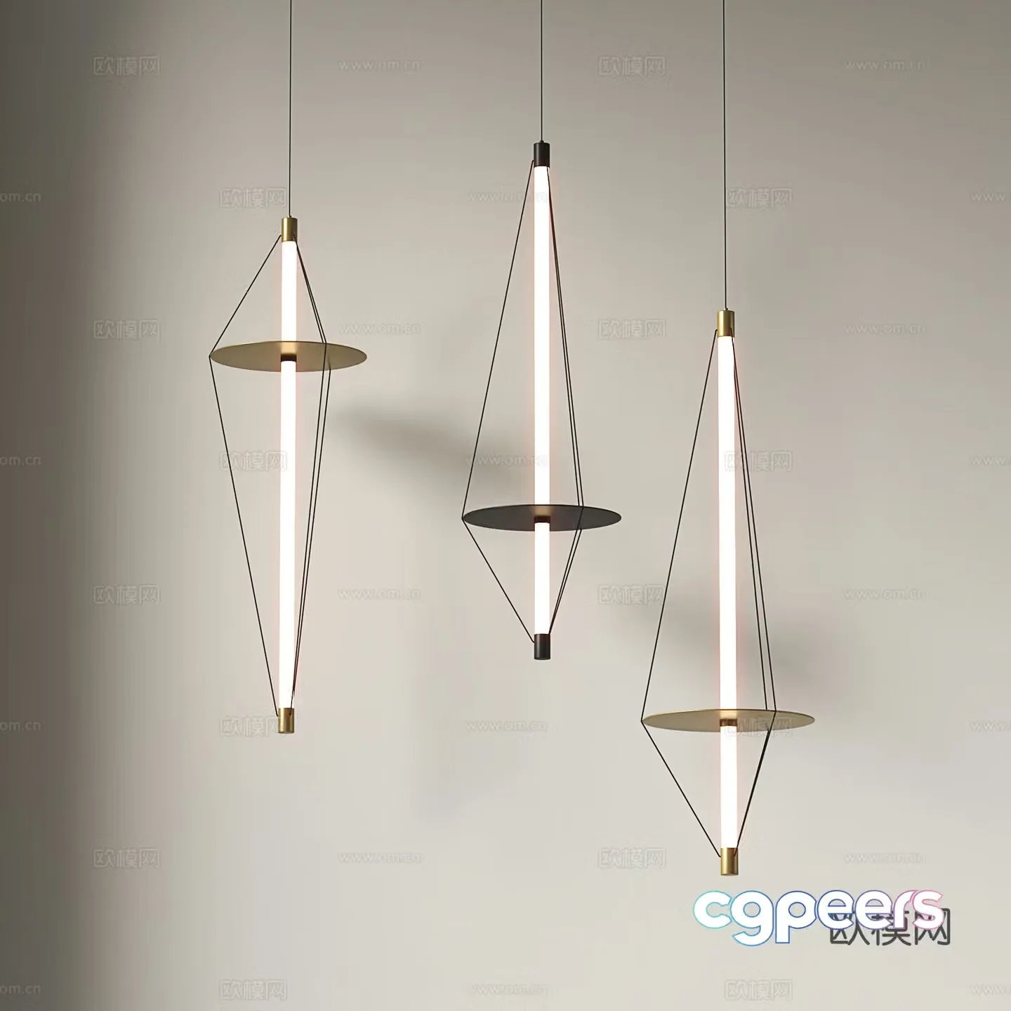 Modern chandelier stairwell chandelier minimalist chandelier 3d model
