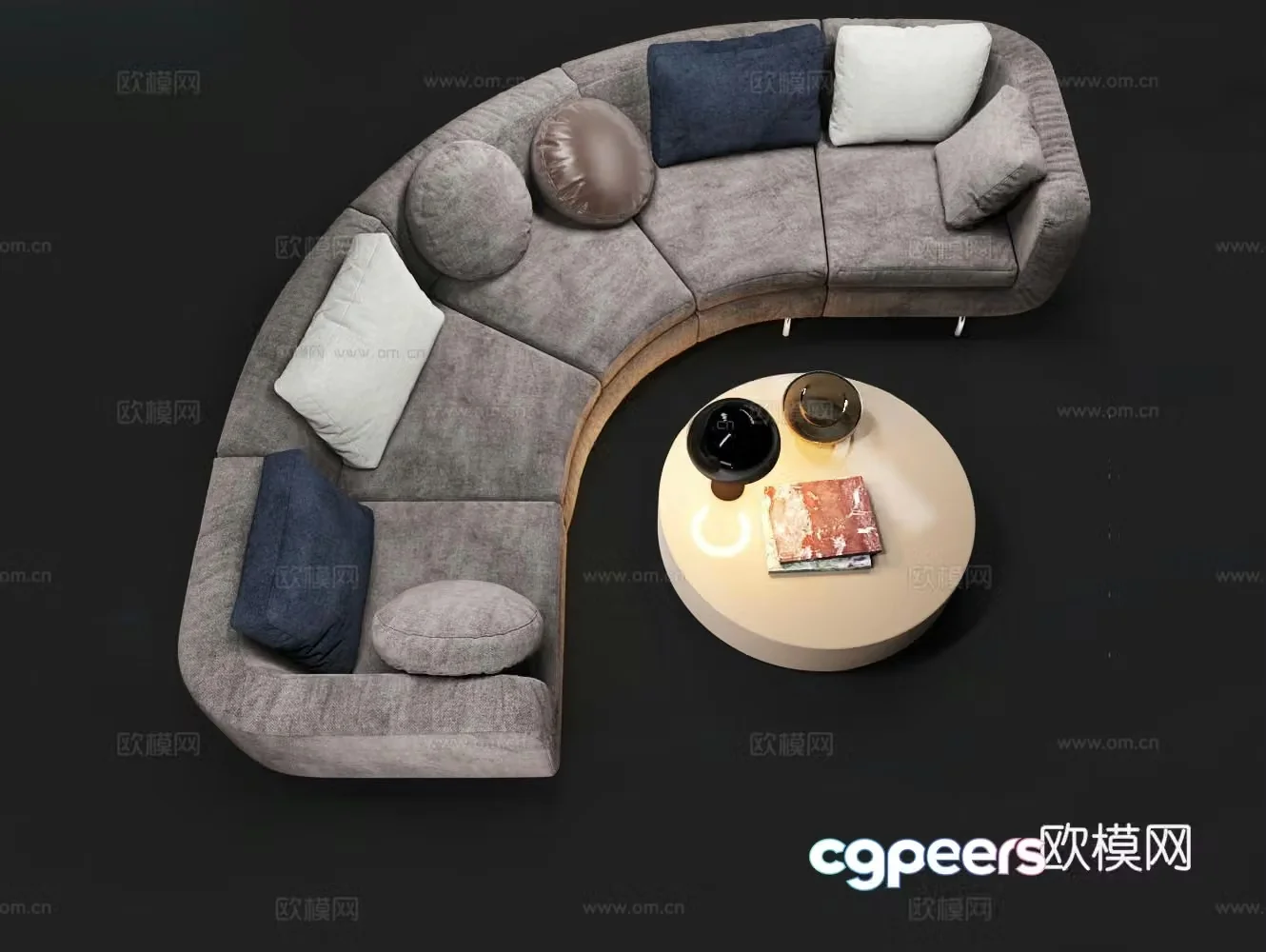 Curved sofa special shaped sofa 3d model