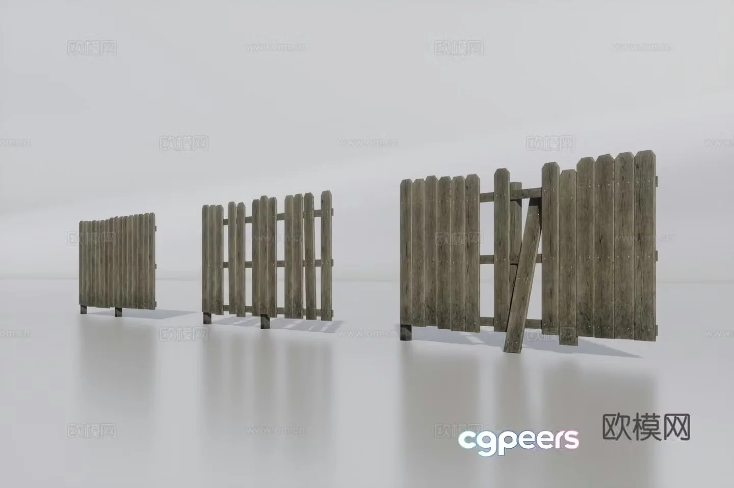 Wooden fence 3d model