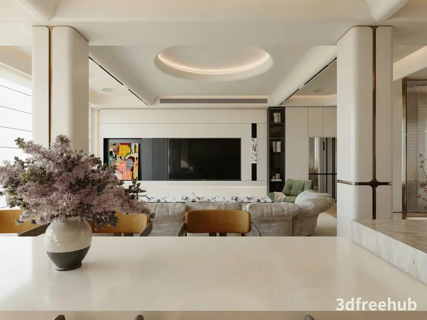 Modern Living Room 3D Model – 18934 – VRAY Render