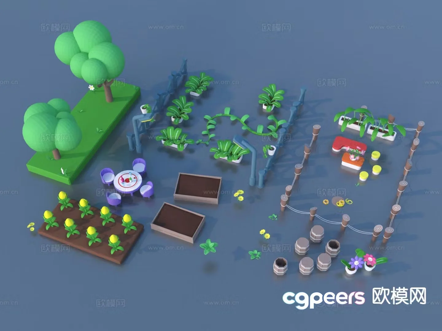 cartoon flower cartoon sketch plant sketch 3d model