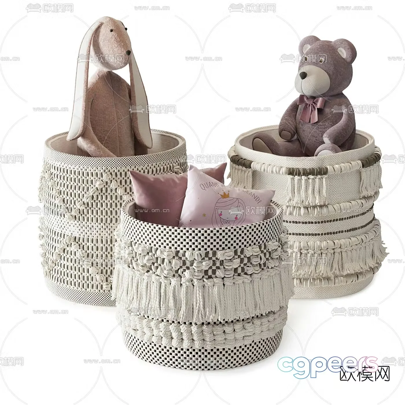 Modern children’s toy storage basket 3d model