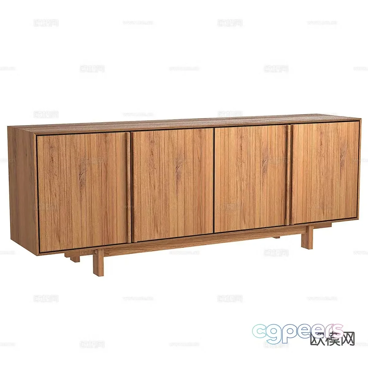 Log style TV cabinet 3D model