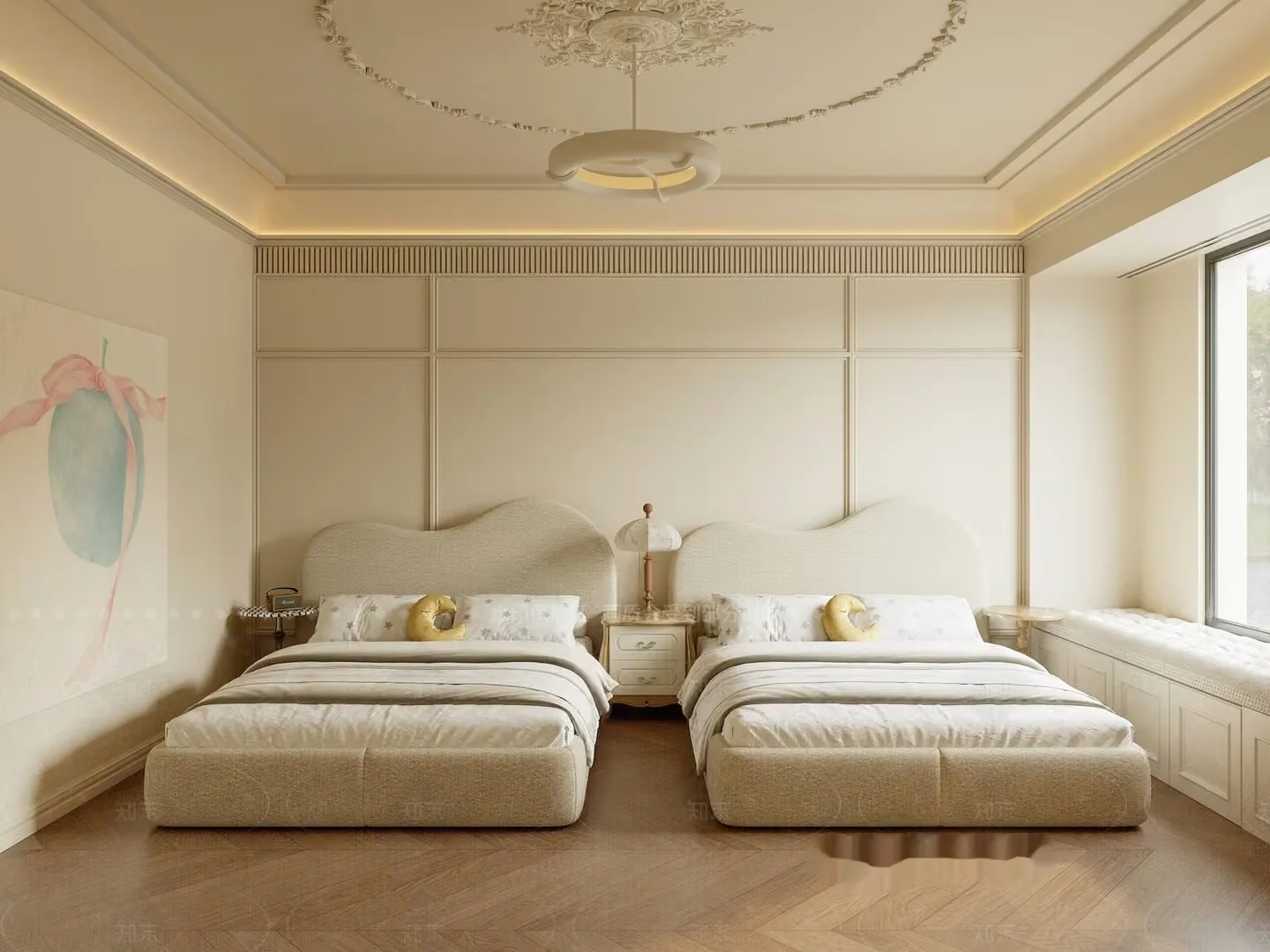 Cozy Twin Bedroom 3D Model – 14950 – VRAY Render