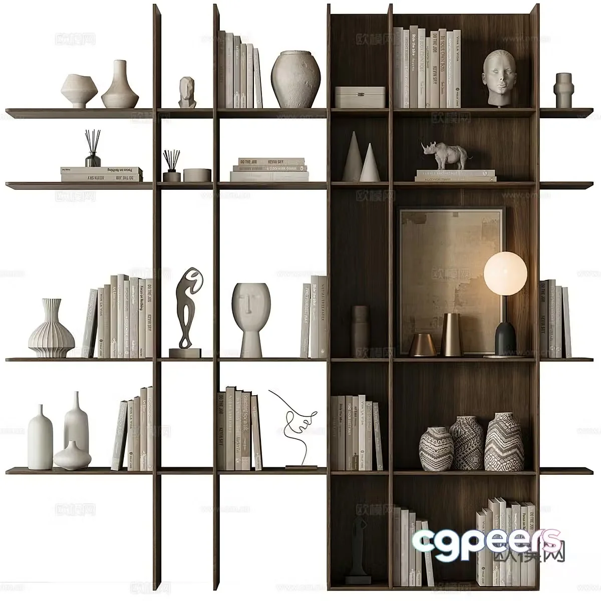 New Chinese style bookcase bookshelf 3d model