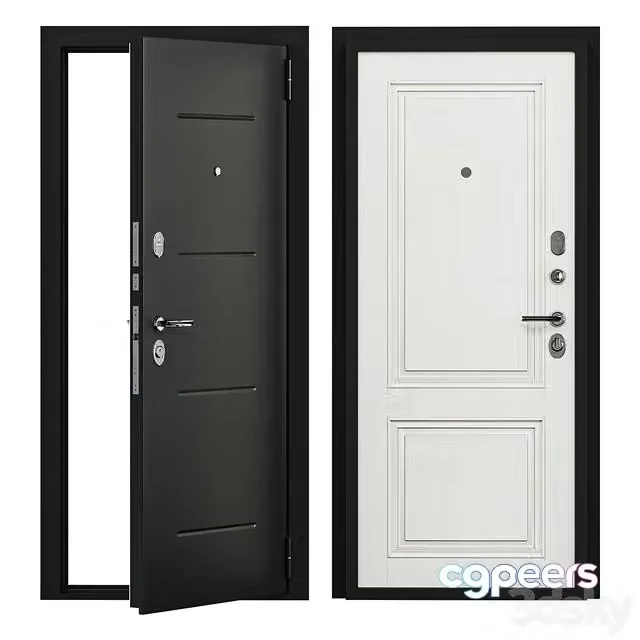 3ds Max Free – Entrance door metal STEEL DOOR PORTA S 104.К32 BIANCO VERALINGA