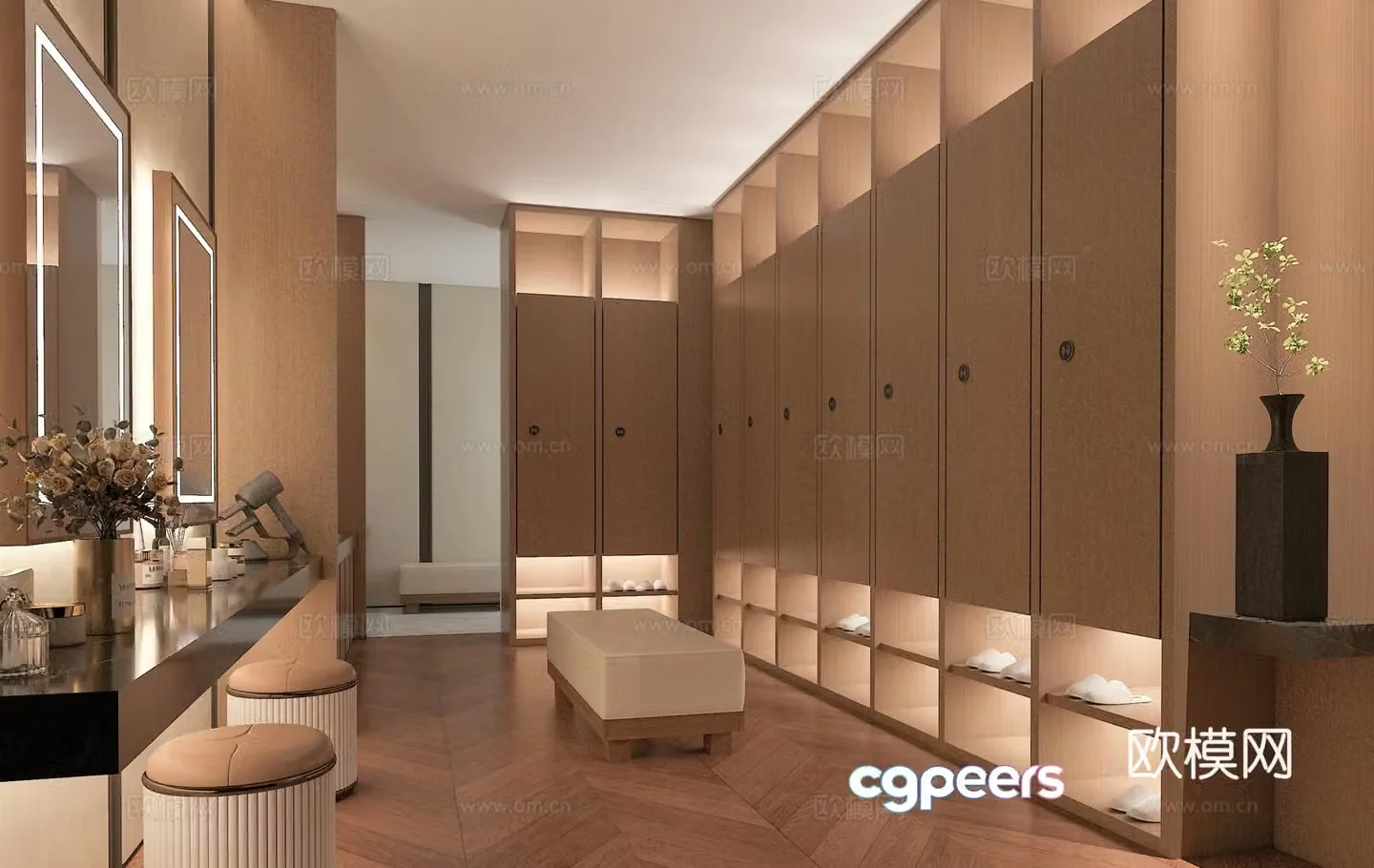 Modern dressing room powder room 3d model
