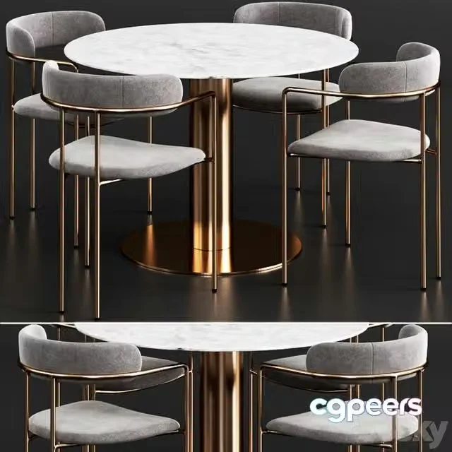 3ds Max Free – Gubi & West Elm Dinning Set