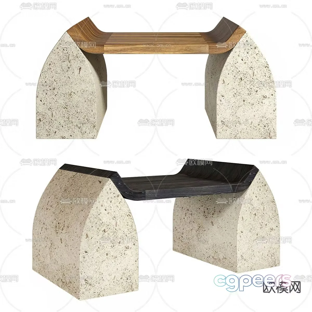 outdoor seating bench bench 3d model