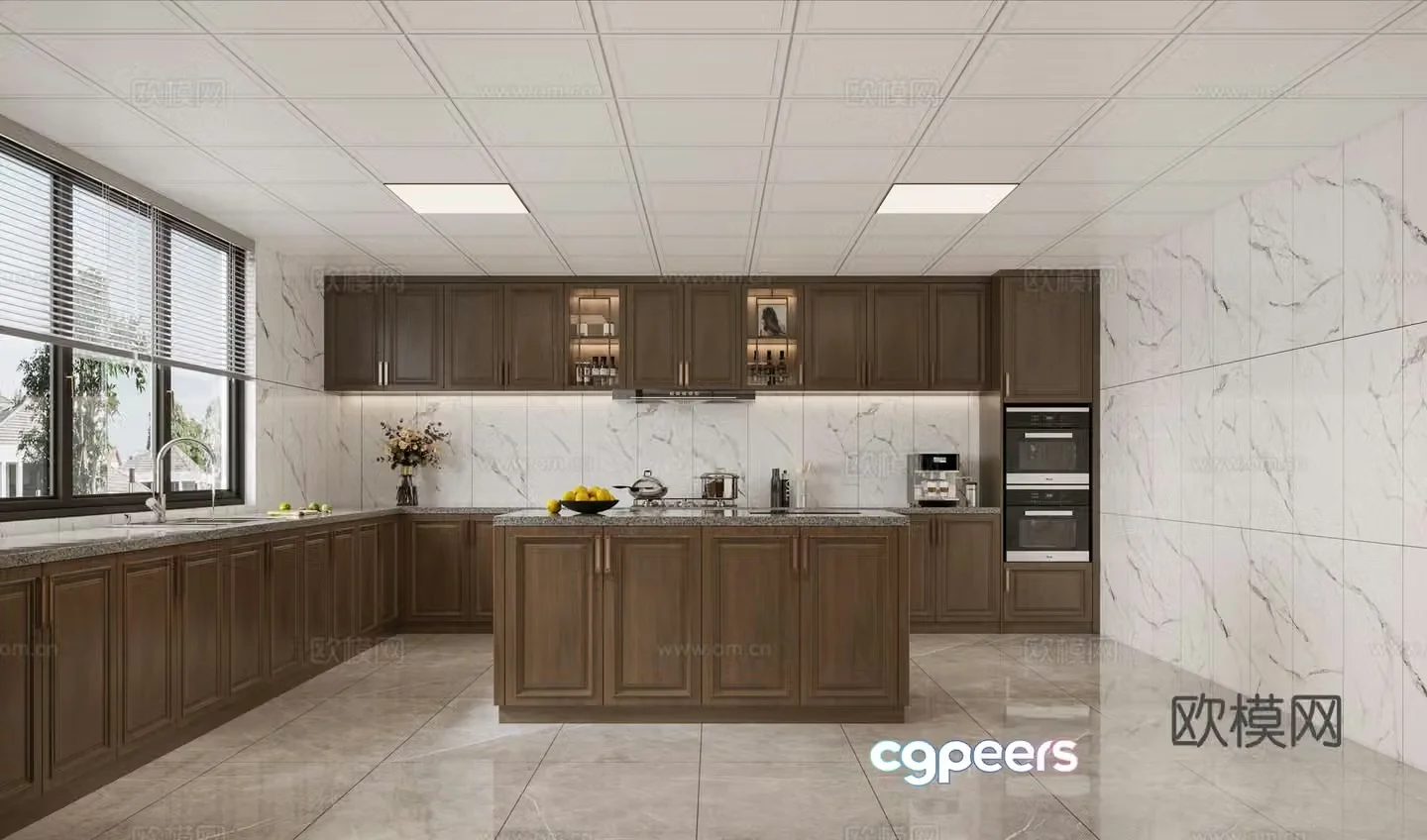 European style kitchen 3d model