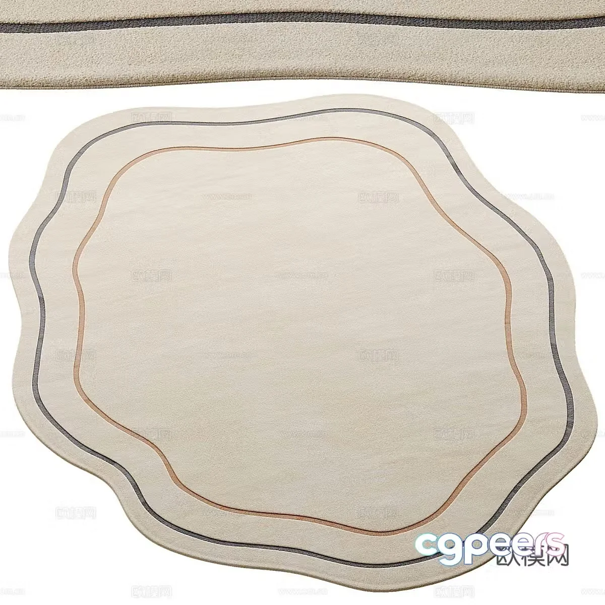 Special-shaped carpet Irregular carpet 3D model