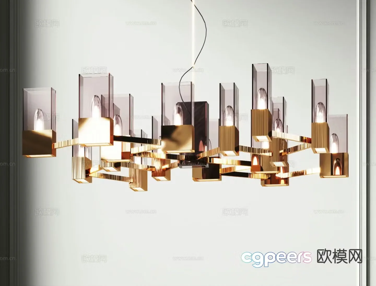 Light luxury chandelier hall chandelier 3d model