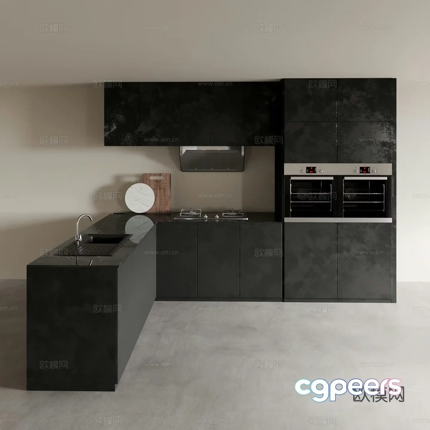 Modern corner cabinet L-shaped cabinet 3d model