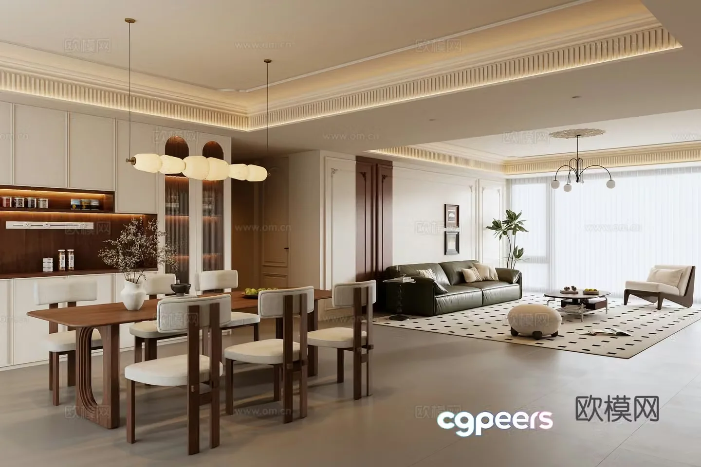 3D model of medieval style living room restaurant