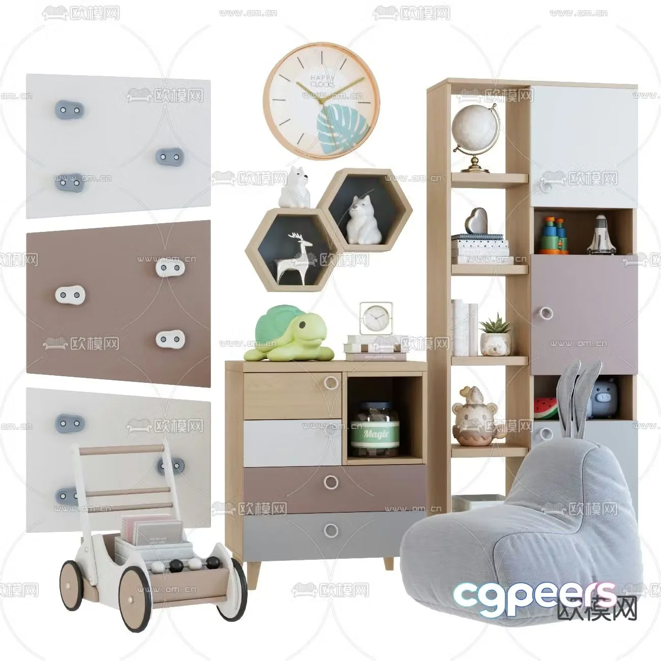 Children’s bookcase 3d model