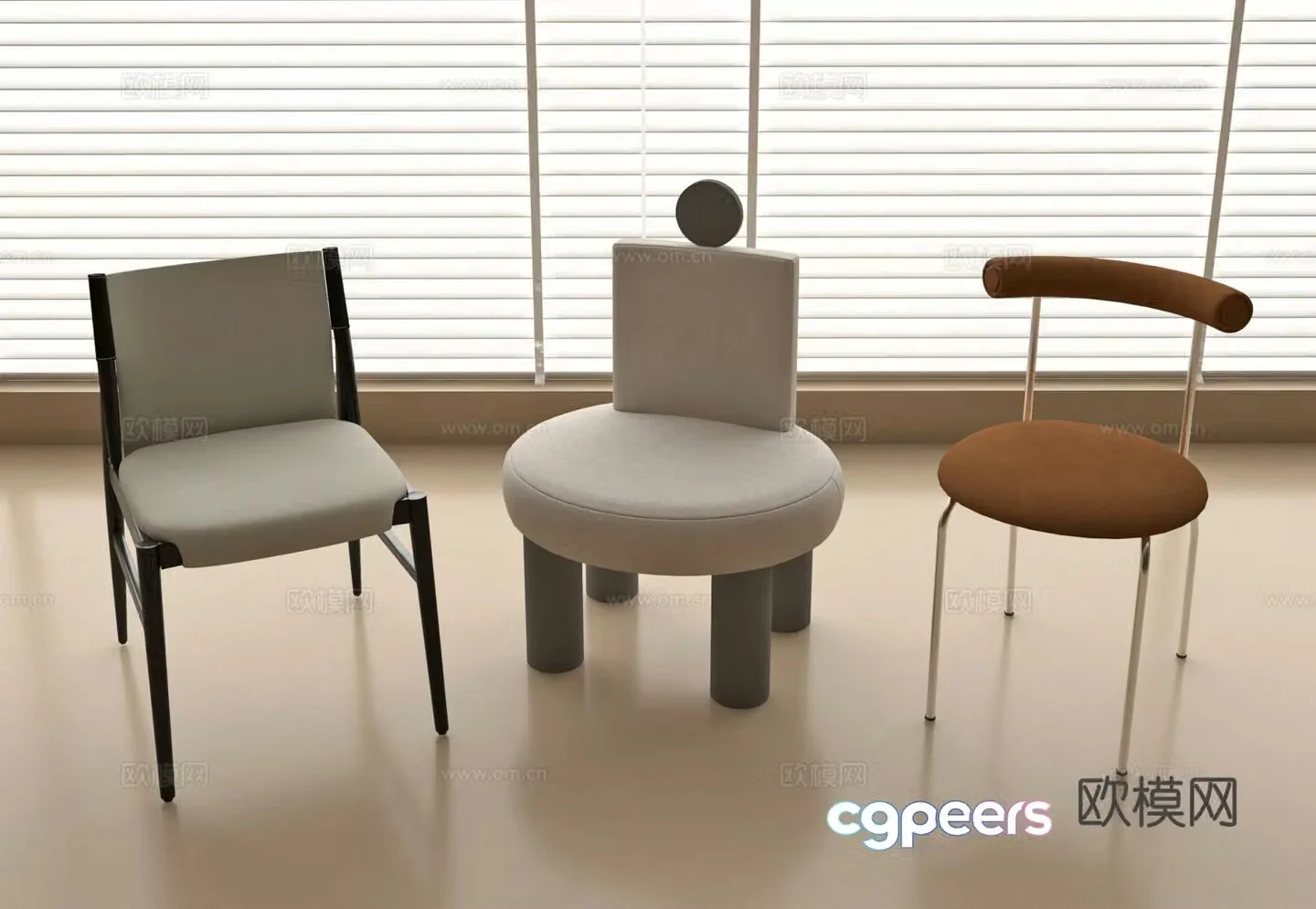 Modern chair dining chair 3d model