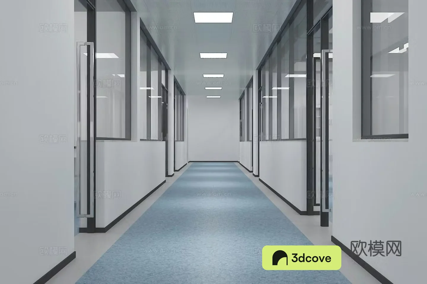 Modern laboratory corridor aisle