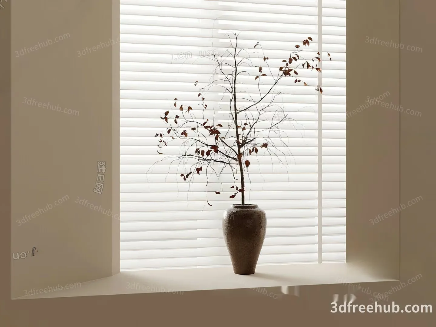 A Plant In A Vase 3D Model – 19597 – VRAY Render