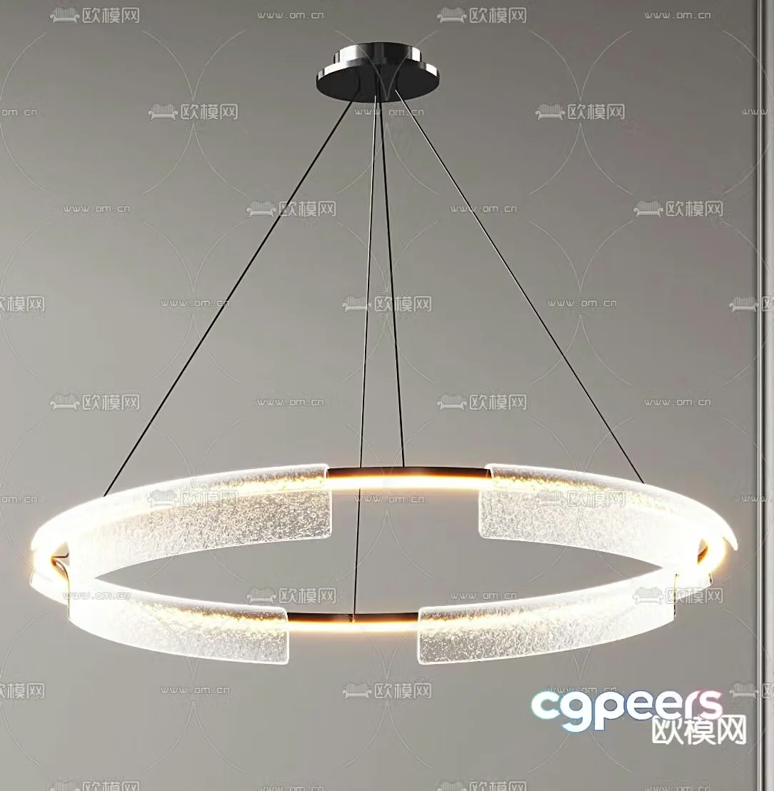 Light luxury chandelier ring chandelier 3d model