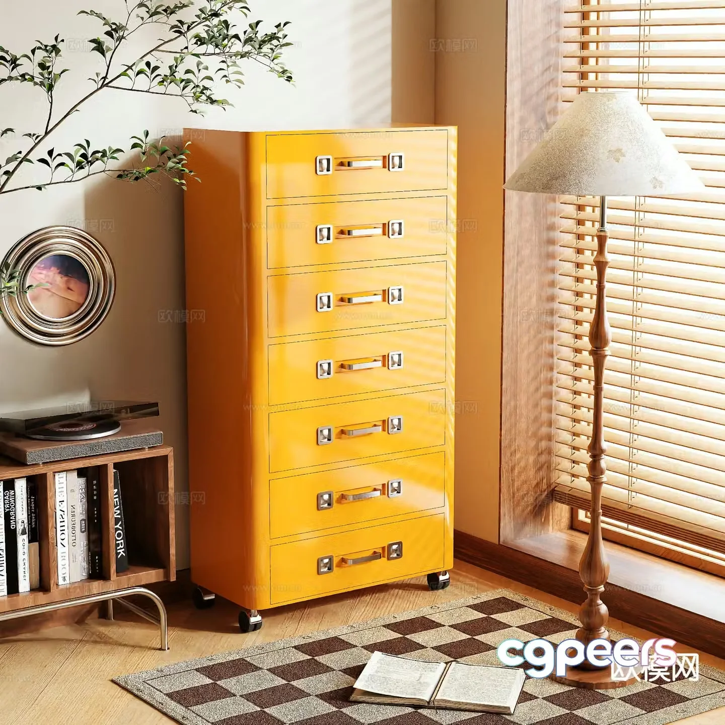 Memphis Drawer Cabinet Storage Cabinet Mobile Cabinet 3d model