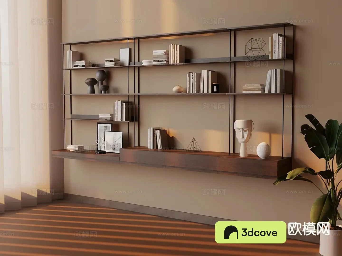 Medieval style wall cabinet wall hanging bookshelf storage rack