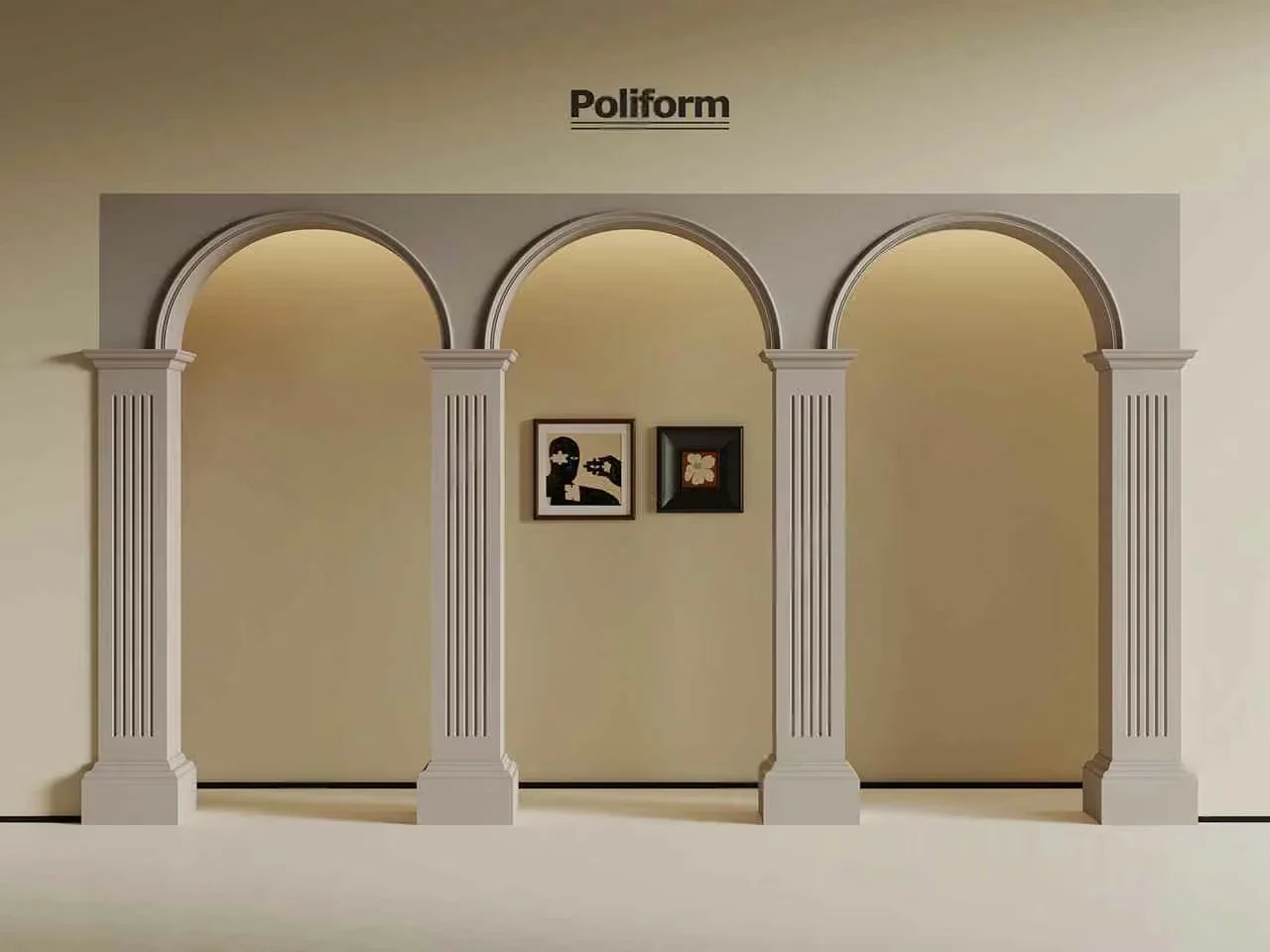 A White Archway With Columns 3D Model – 2952 – VRAY Render