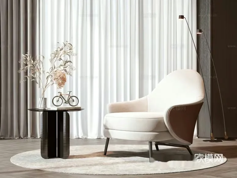 Cozy Modern Living Room 3D Model – 7090 – VRAY Render